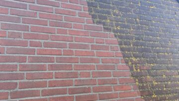 Reinigen kopgevel met hoogwerker Kamerik